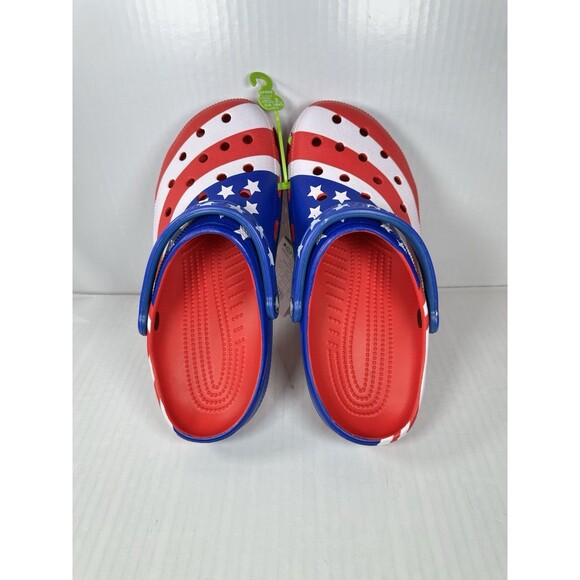 Size 10 Crocs Classic American Flag Clogs Shoes Team USA Patriotic Men’s NEW - Picture 5 of 7